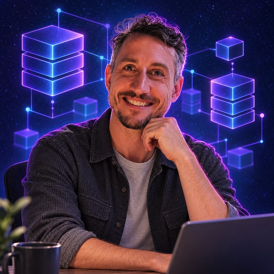 Illustrated portrait of Ashley Dunfield as Head of Database Engineering